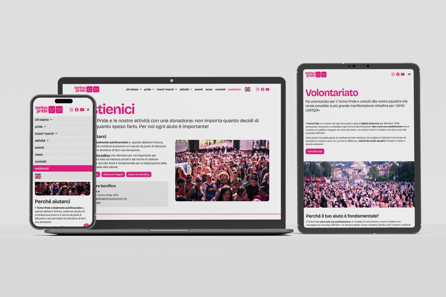 Web design sito Torino Pride