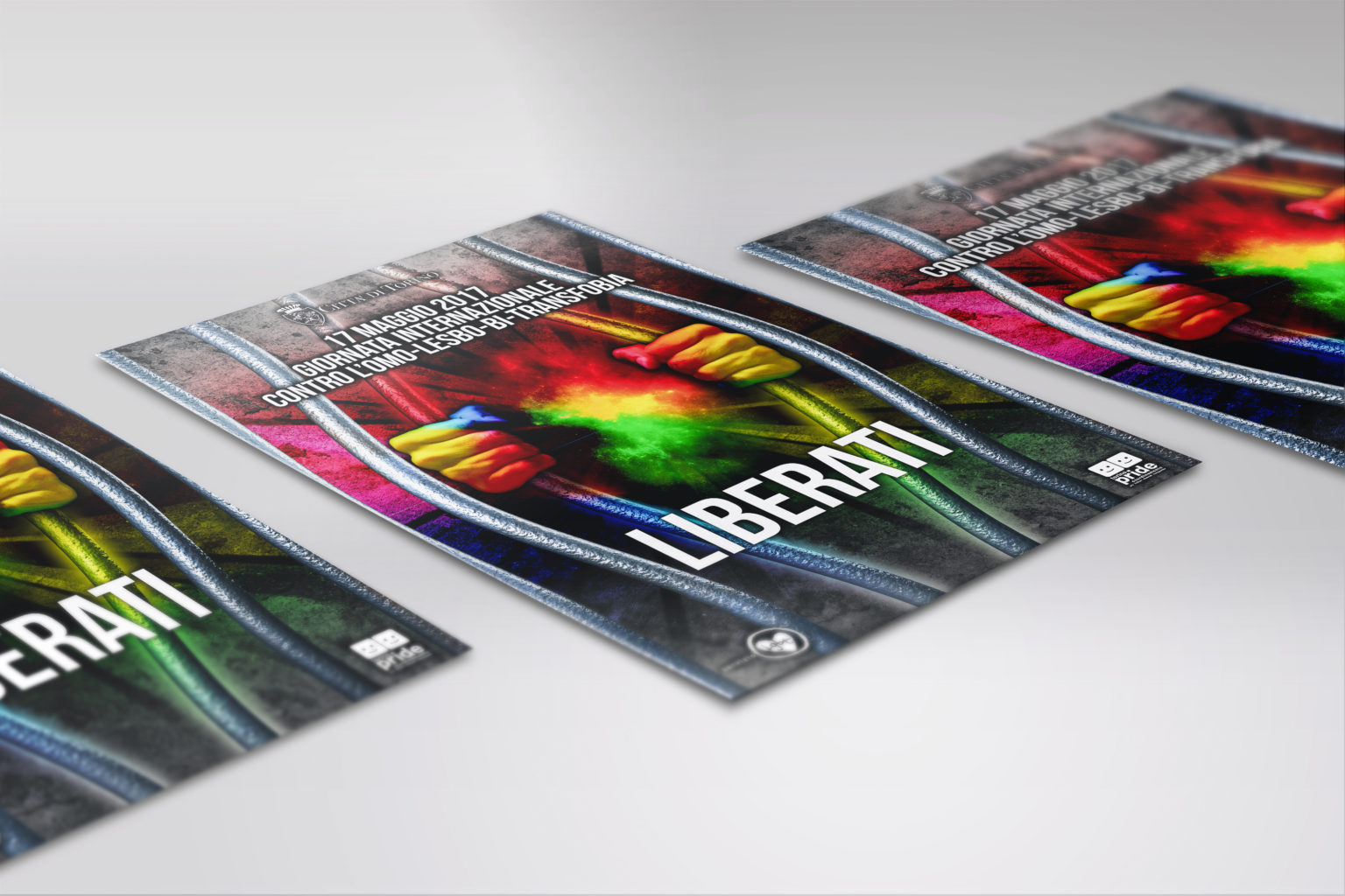 poster design giornata contro l'omobilesbotransfobia 2017 con Città di Torino e Coordinamento Torino Pride